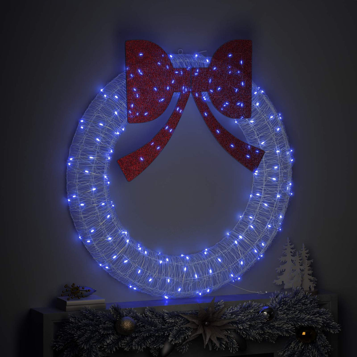 Vidaxx Kranz mit 150 LED blau 120 cm Acryl