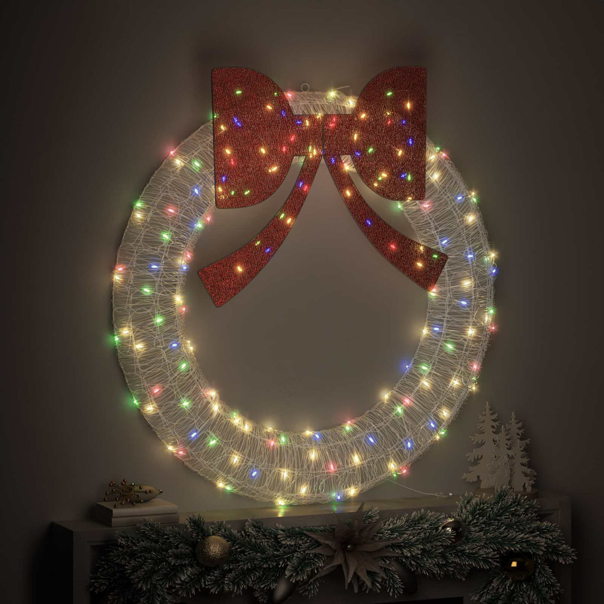 Vidaxx-Kranz mit 150 LEDs, mehrfarbig, 120 cm, Acryl
