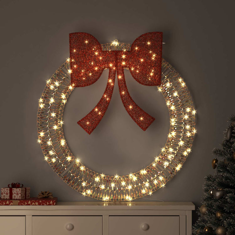 Vidaxx Kranz mit 150 LED warmweiß 121 x 121 x 10 cm Haustier