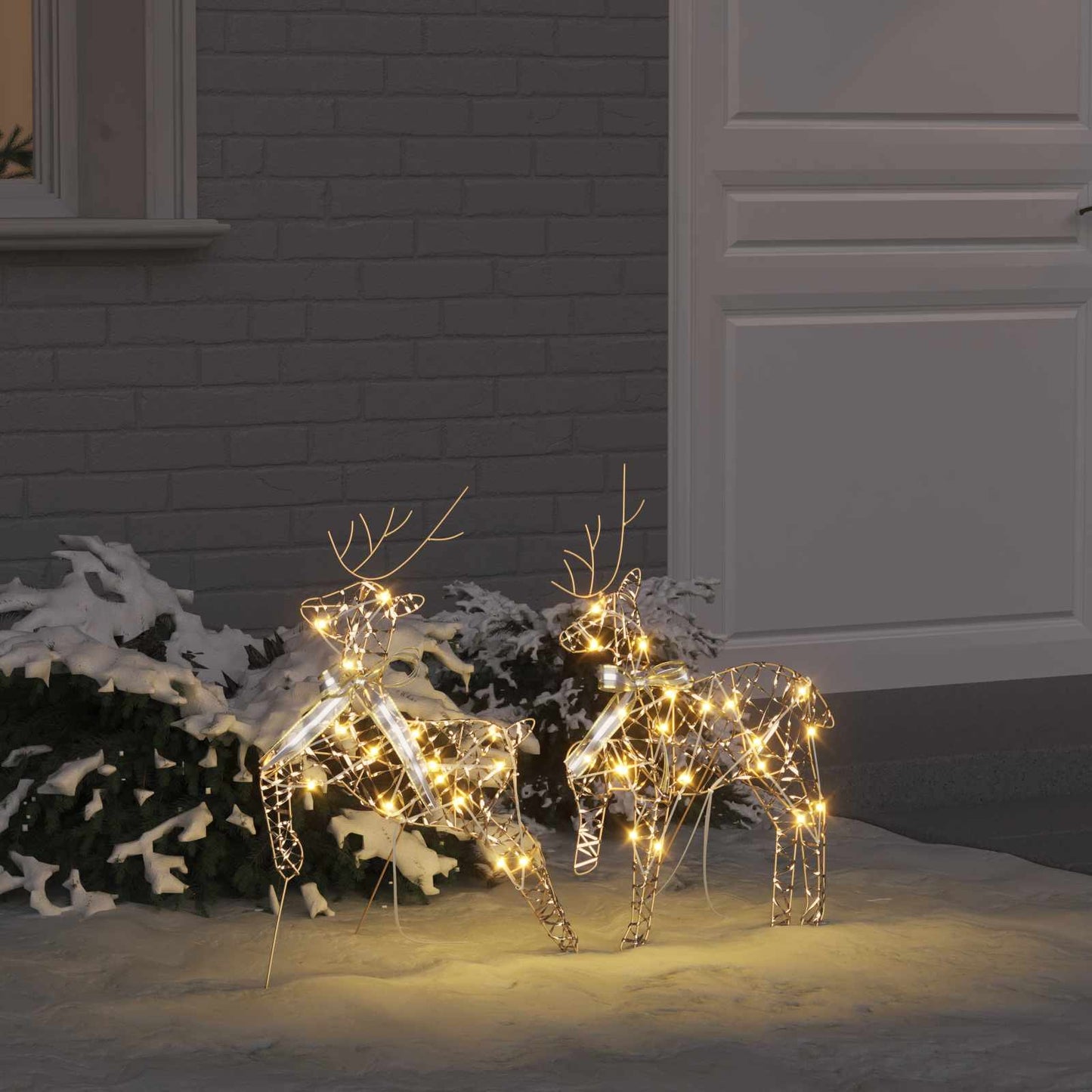 VidaXL LED-Rentier mit 40 LEDs, 2 Stück, warmweiße Kappe