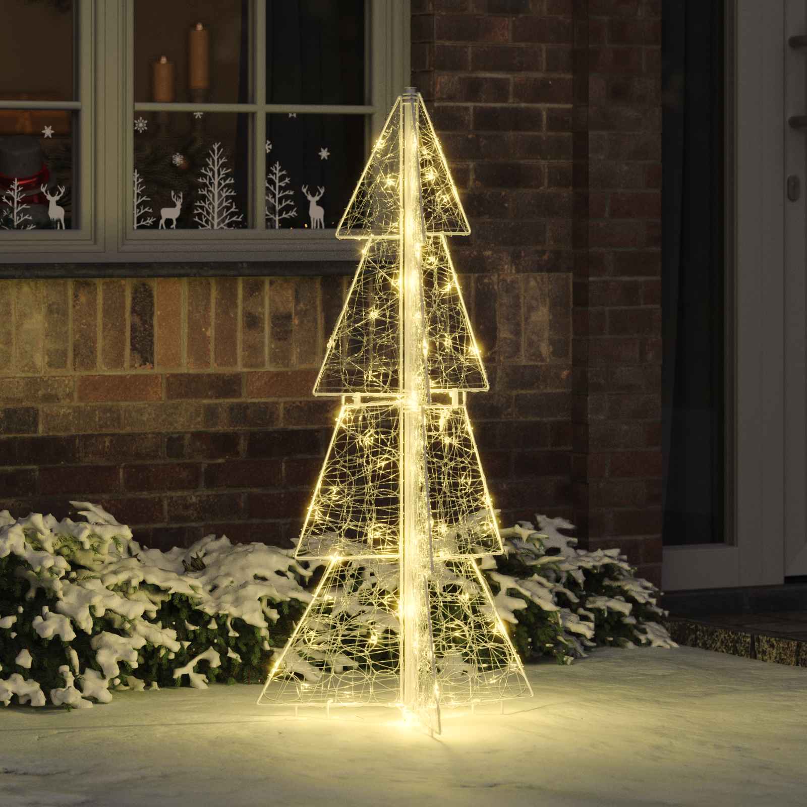 VidaXL Weihnachtsbaum mit 100 LED warmweiß 120 cm Acryl