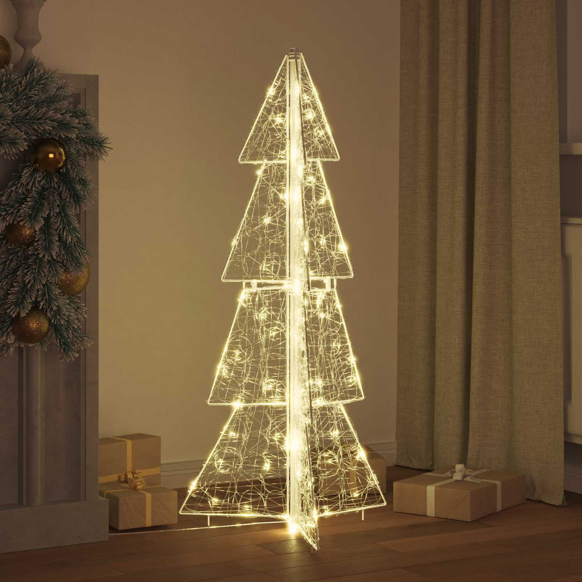 VidaXL Weihnachtsbaum mit 100 LED warmweiß 120 cm Acryl