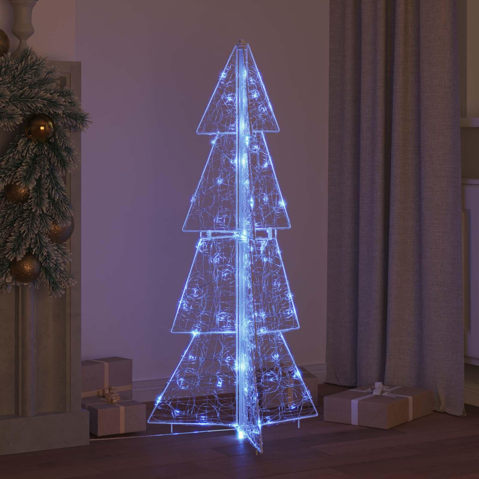 VidaXL Weihnachtsbaum mit 100 LED blau 120 cm Acryl