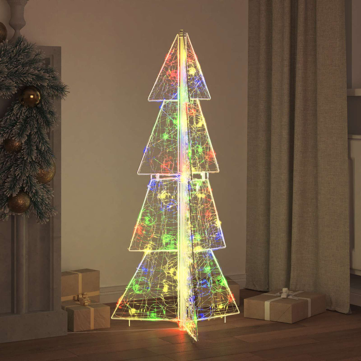 VidaXL Weihnachtsbaum mit 100 LEDs mehrfarbig 120 cm Acryl