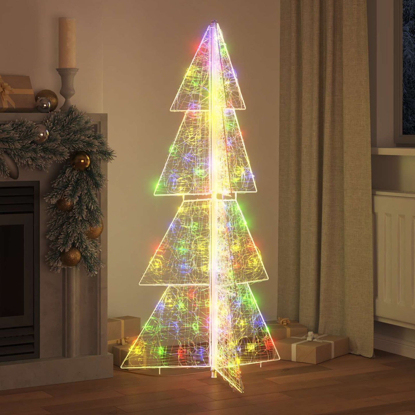 VidaXL Weihnachtsbaum mit 160 LEDs mehrfarbig 150 cm Acryl