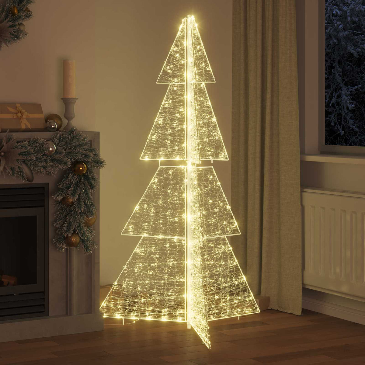 VidaXL Weihnachtsbaum mit 240 LED warmweiß 180 cm Acryl