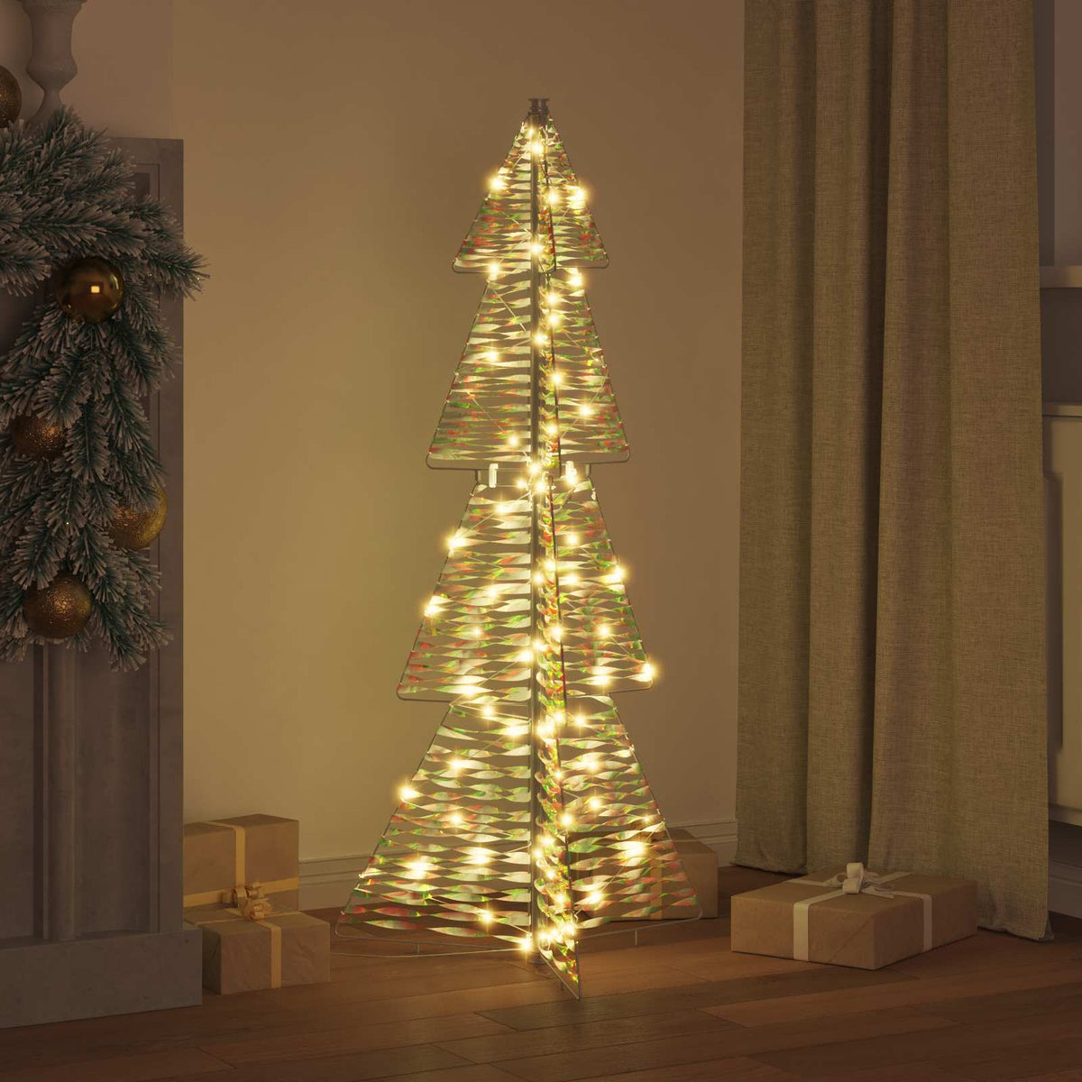VidaXL Weihnachtsbaum mit 100 LED warmweiß 120 cm Kappe