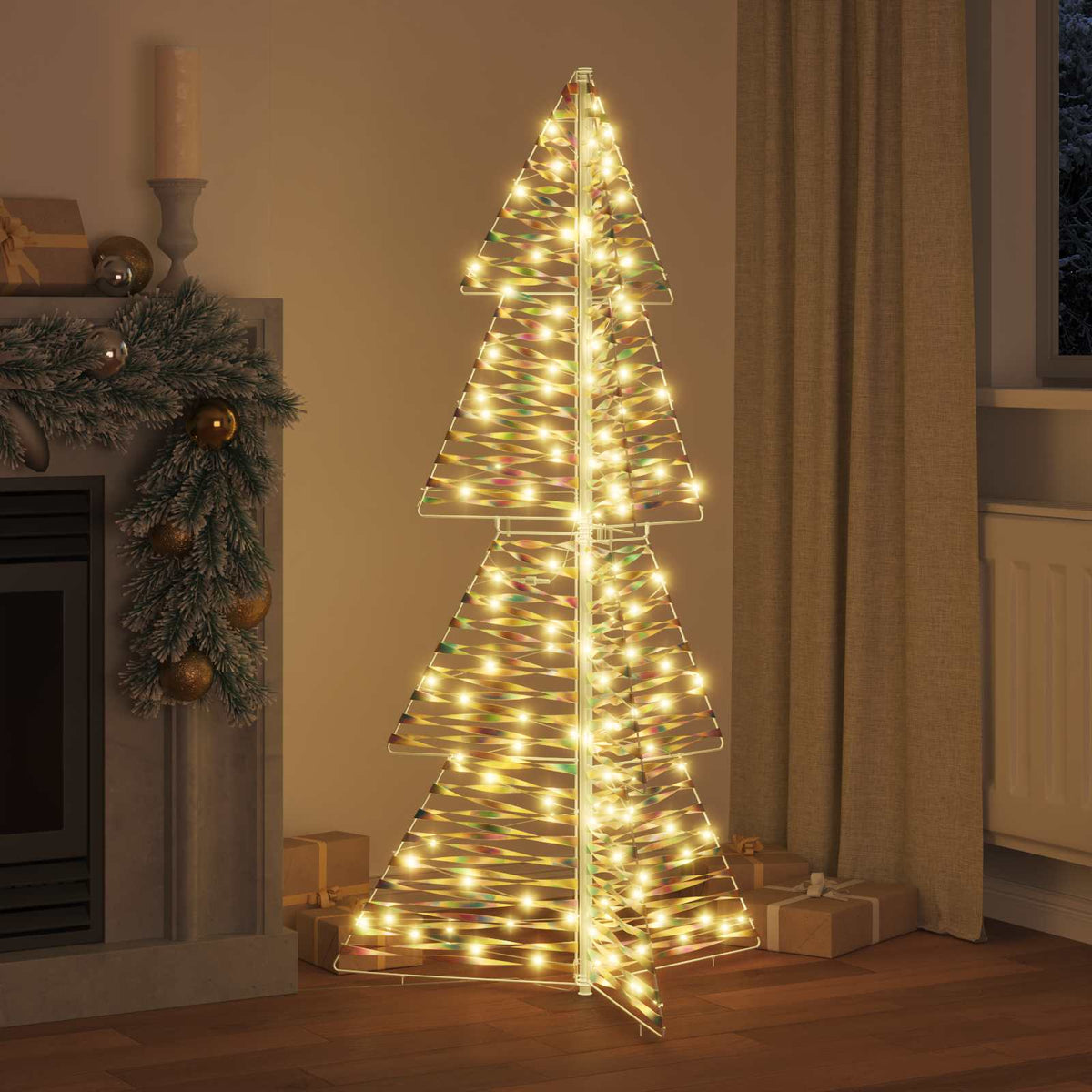 VidaXL Weihnachtsbaum mit 160 LED warmweiß 150 cm Kappe