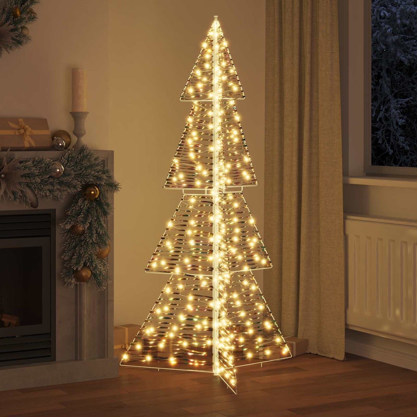 VidaXL Weihnachtsbaum mit 240 LED warmweiß 180 cm Kappe