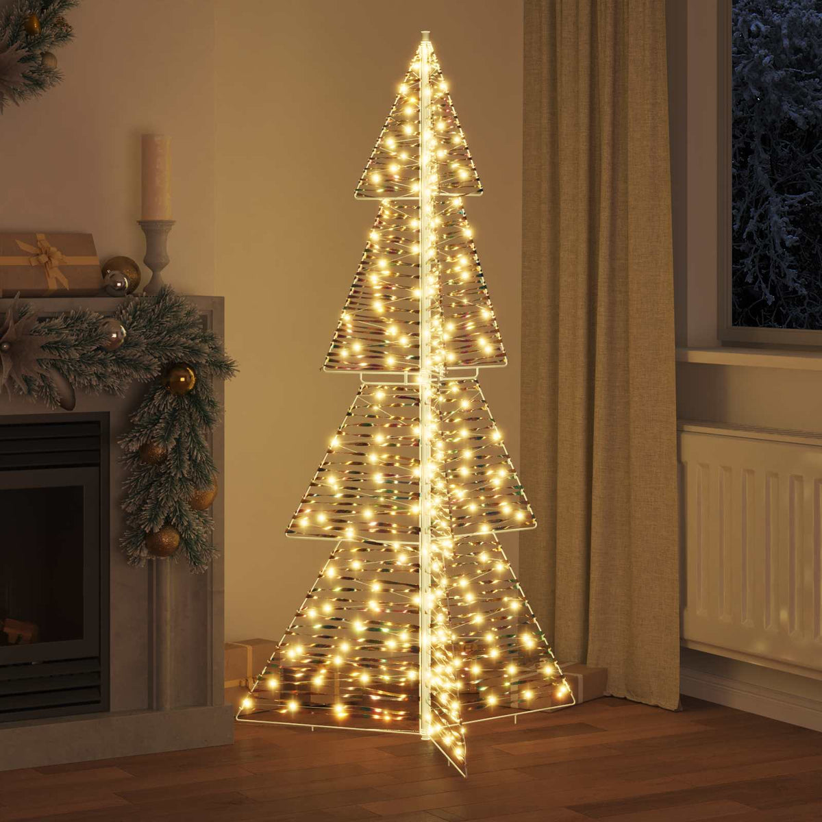 VidaXL Weihnachtsbaum mit 240 LED warmweiß 180 cm Kappe