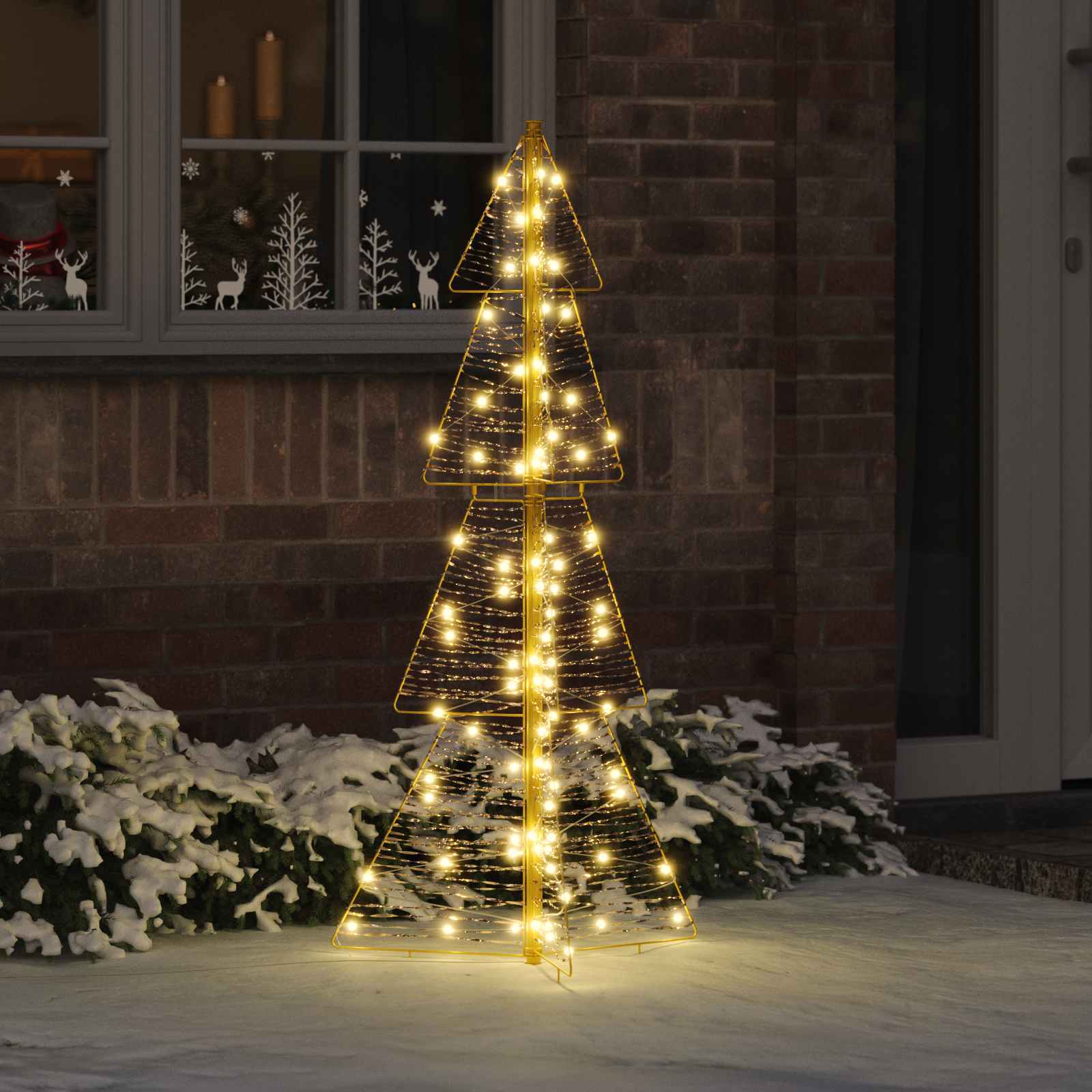 VidaXL Weihnachtsbaum mit 100 LED warmweiß 120 cm Kappe