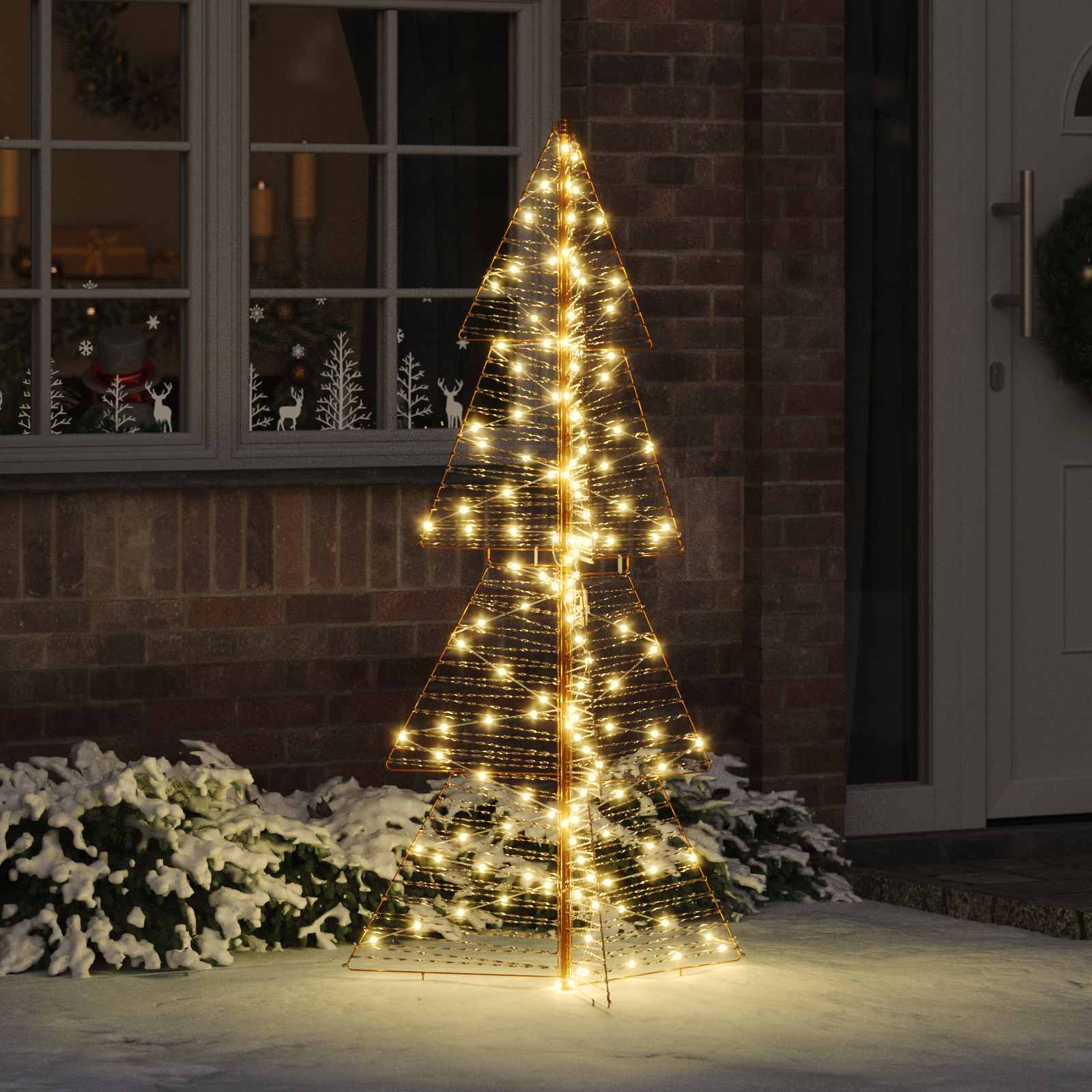 VidaXL Weihnachtsbaum mit 160 LED warmweiß 150 cm Kappe