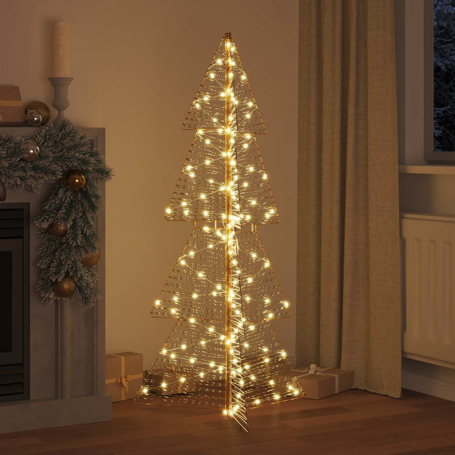 VidaXL Weihnachtsbaum mit 160 LED warmweiß 150 cm Kappe