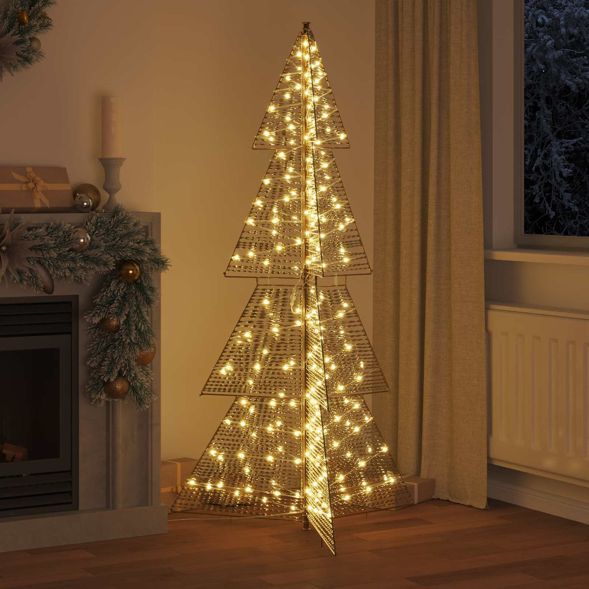 VidaXL Weihnachtsbaum mit 240 LED warmweiß 180 cm Kappe