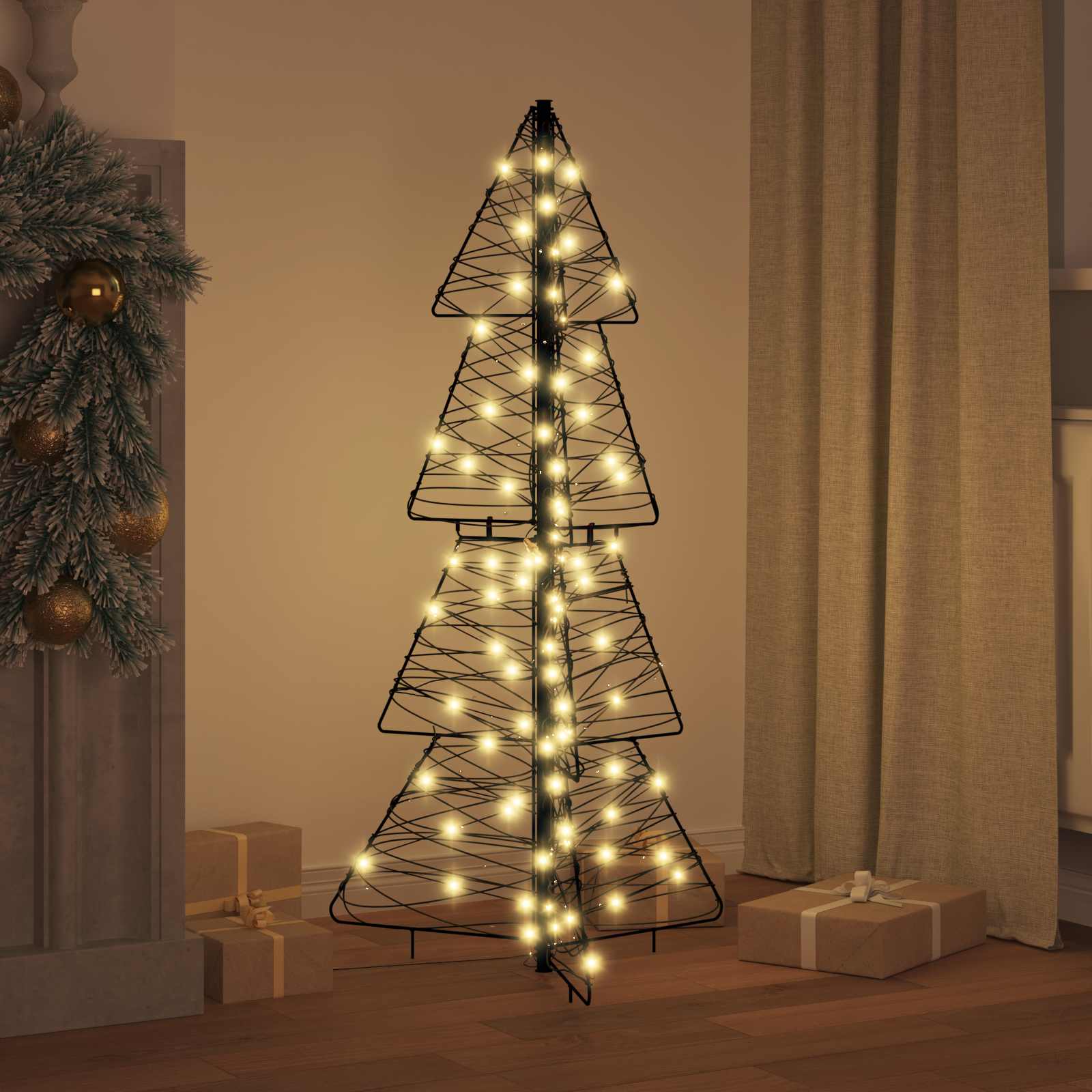 VidaXL Weihnachtsbaum mit 100 LED warmweiß 120 cm Rattan
