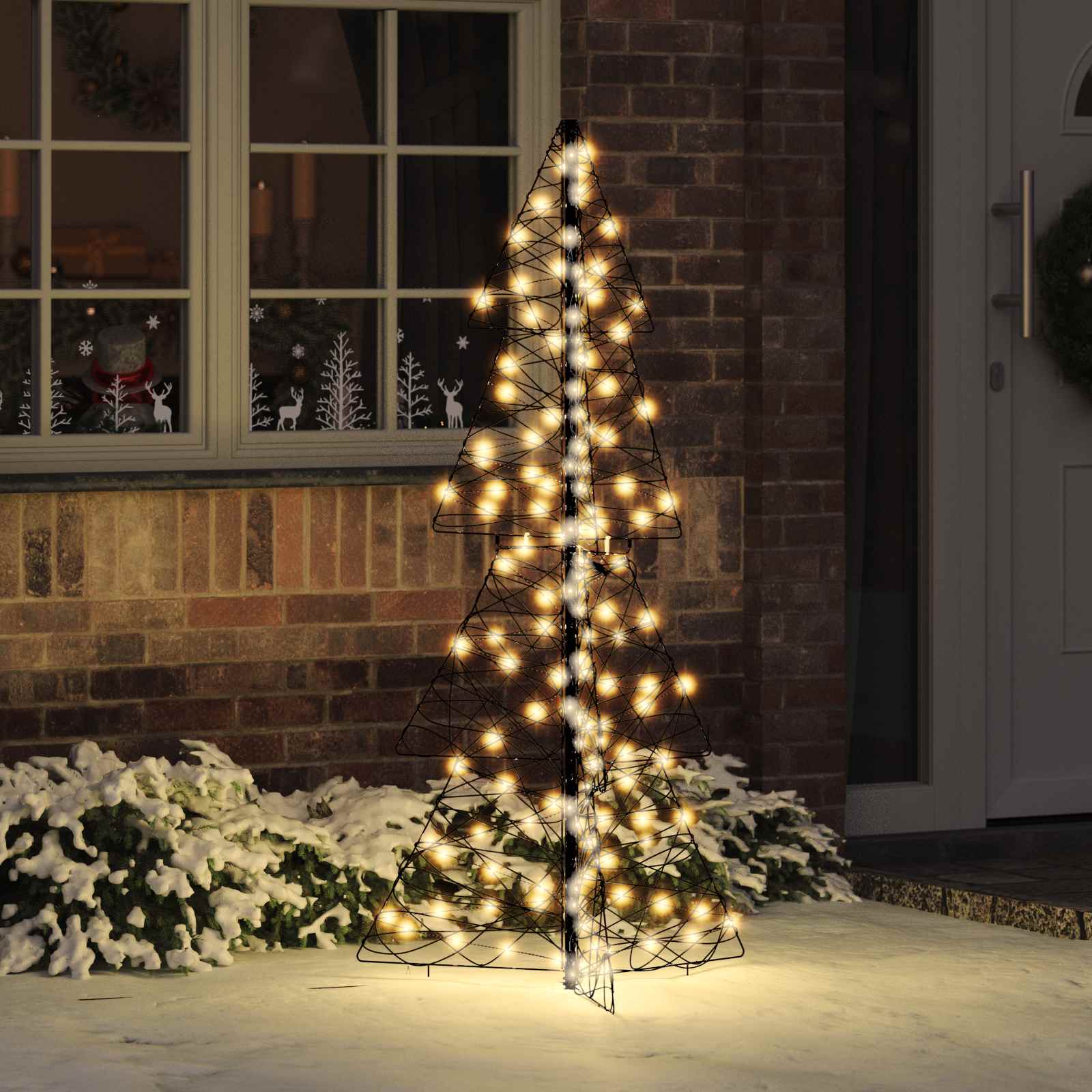 VidaXL Weihnachtsbaum mit 160 LED warmweiß 150 cm Rattan