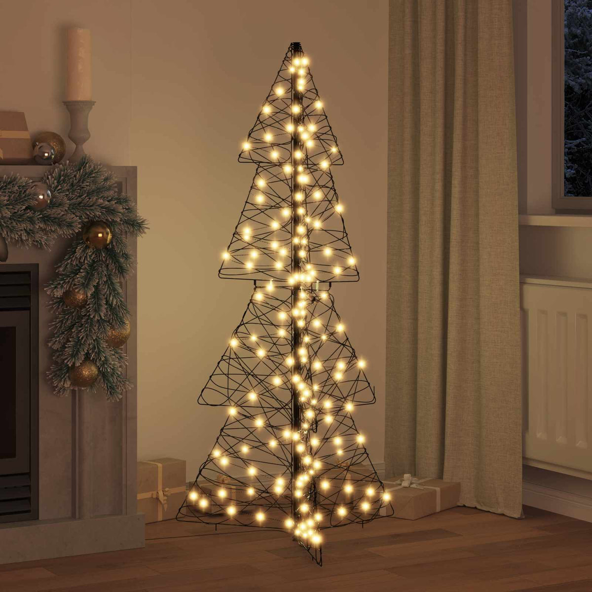 VidaXL Weihnachtsbaum mit 160 LED warmweiß 150 cm Rattan