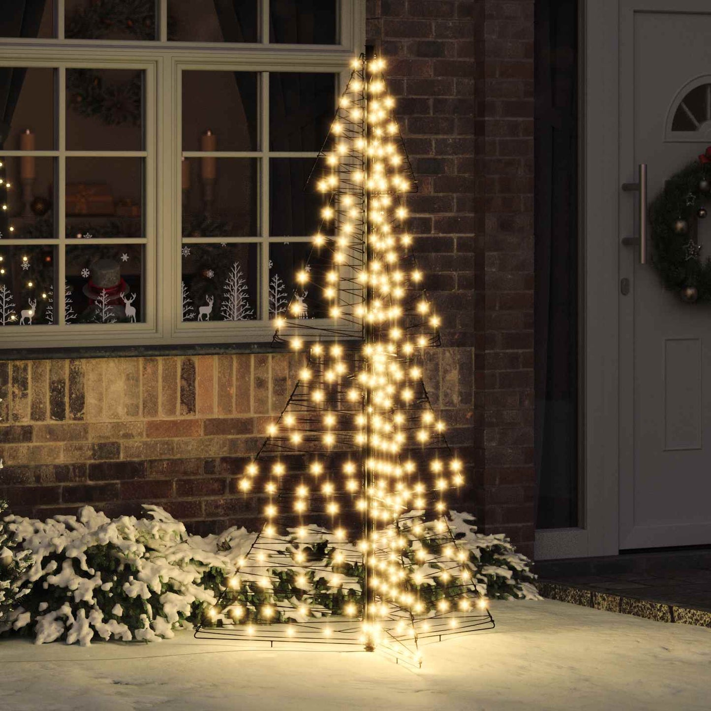 VidaXL Weihnachtsbaum mit 240 LED warmweiß 180 cm Rattan