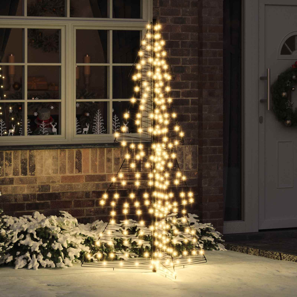 VidaXL Weihnachtsbaum mit 240 LED warmweiß 180 cm Rattan