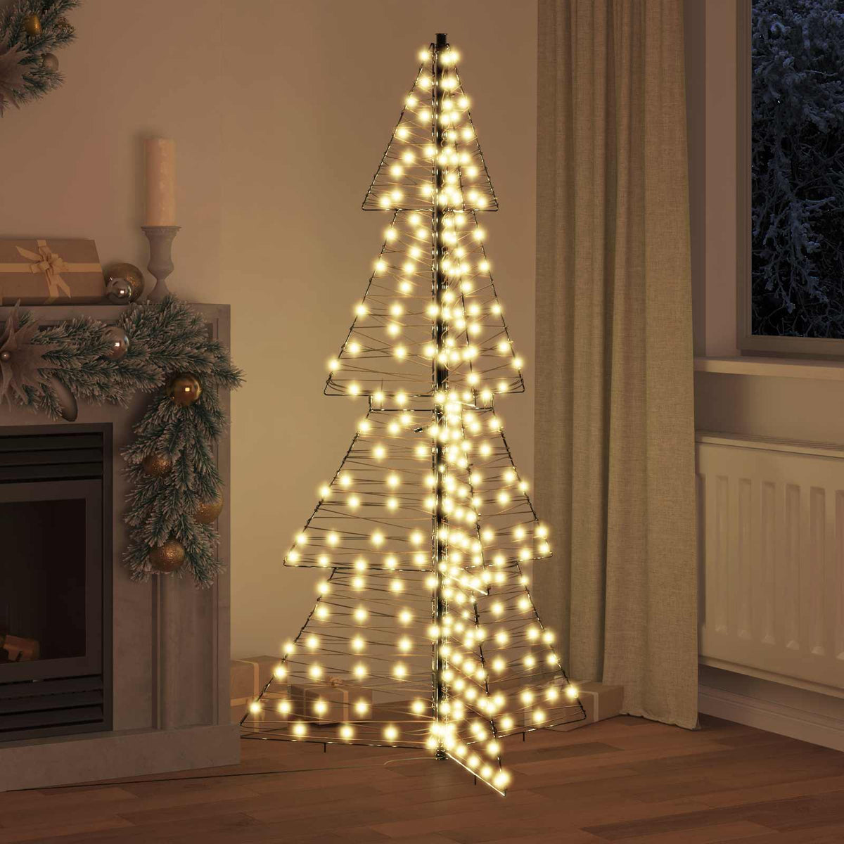 VidaXL Weihnachtsbaum mit 240 LED warmweiß 180 cm Rattan