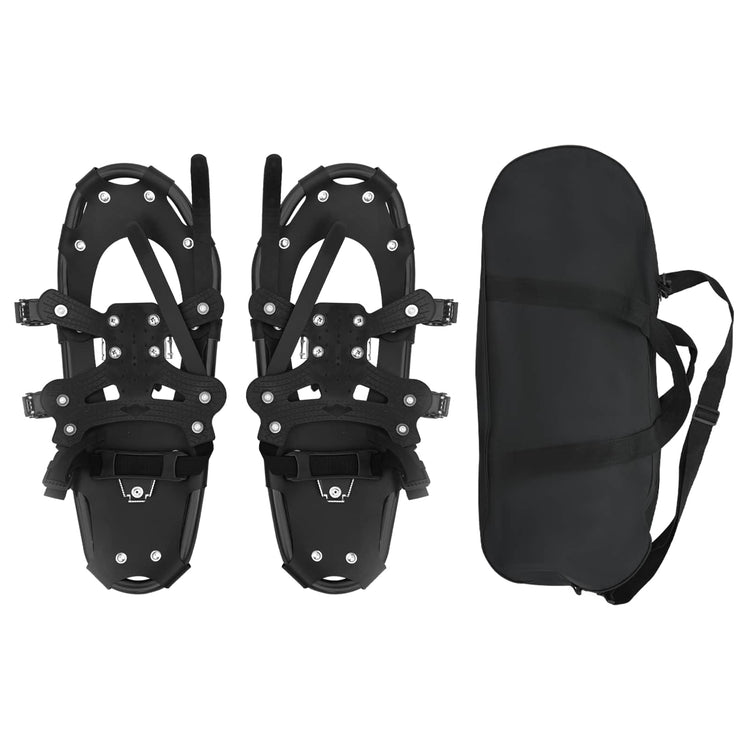 VidaXL 3 in 1 Schneeschuhe schwarz 21 Zoll Aluminium und HDPE