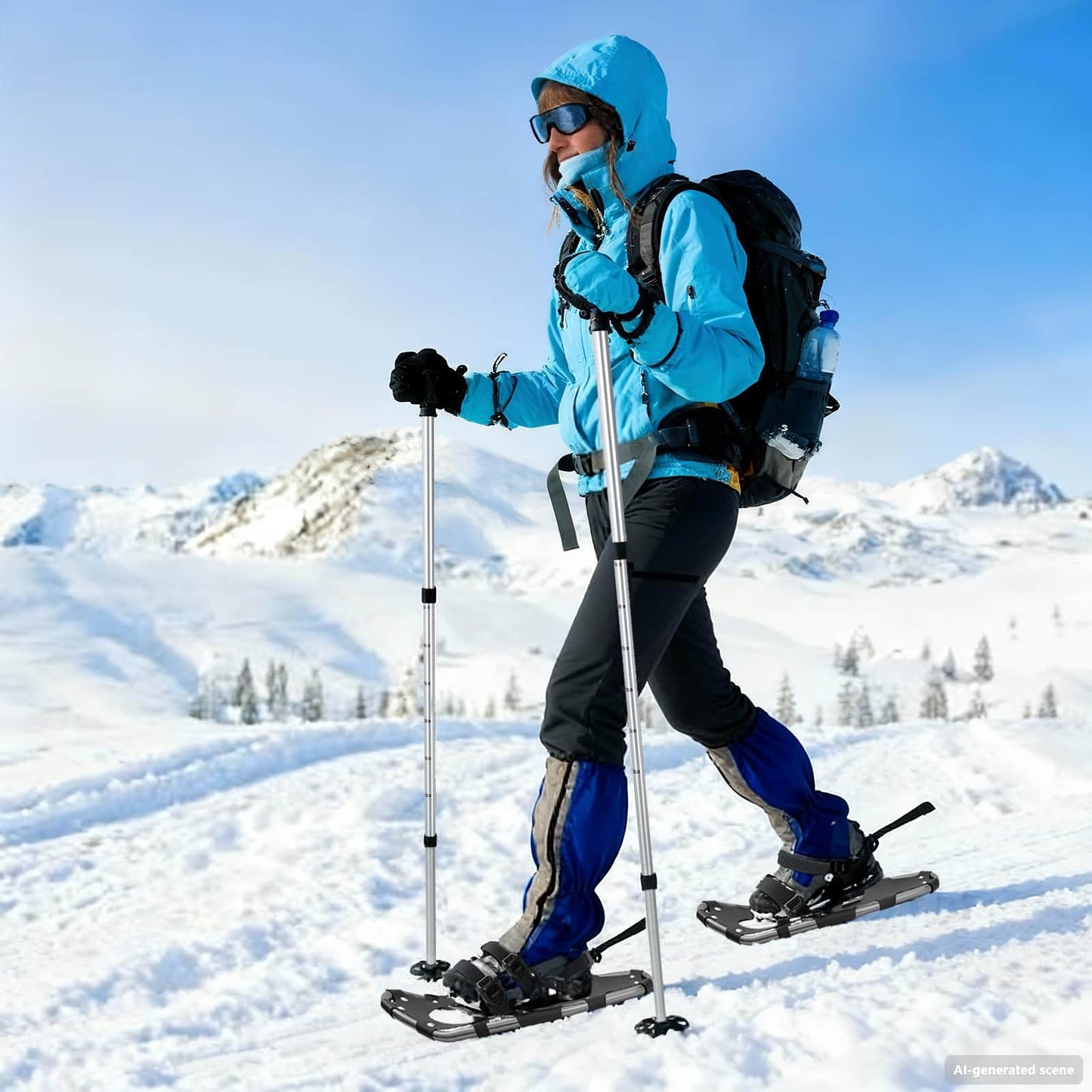 VidaXL 3 in 1 Schneeschuhe mit Wanderstiefeln Silber und Schwarz
