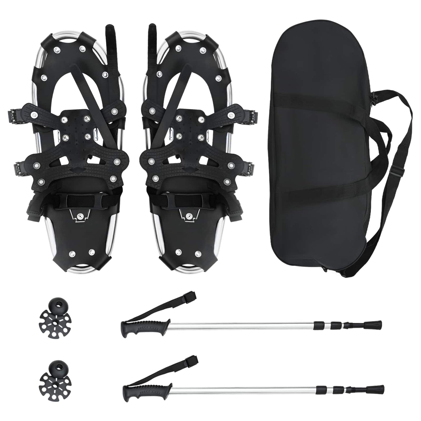 VidaXL 3 in 1 Schneeschuhe mit Wanderstiefeln Silber und Schwarz