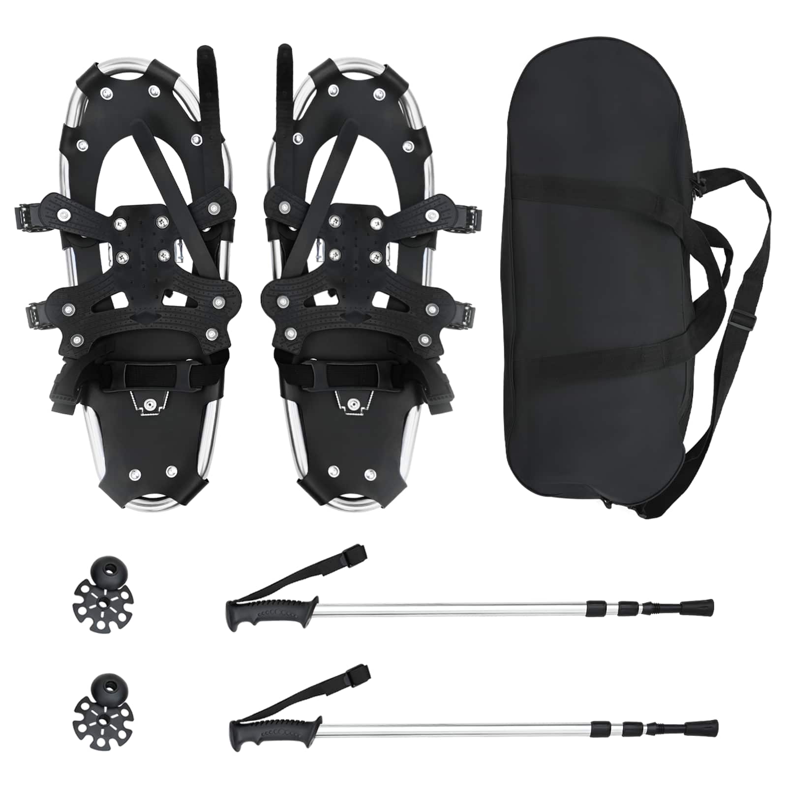 VidaXL 3 in 1 Schneeschuhe mit Wanderstiefeln Silber und Schwarz