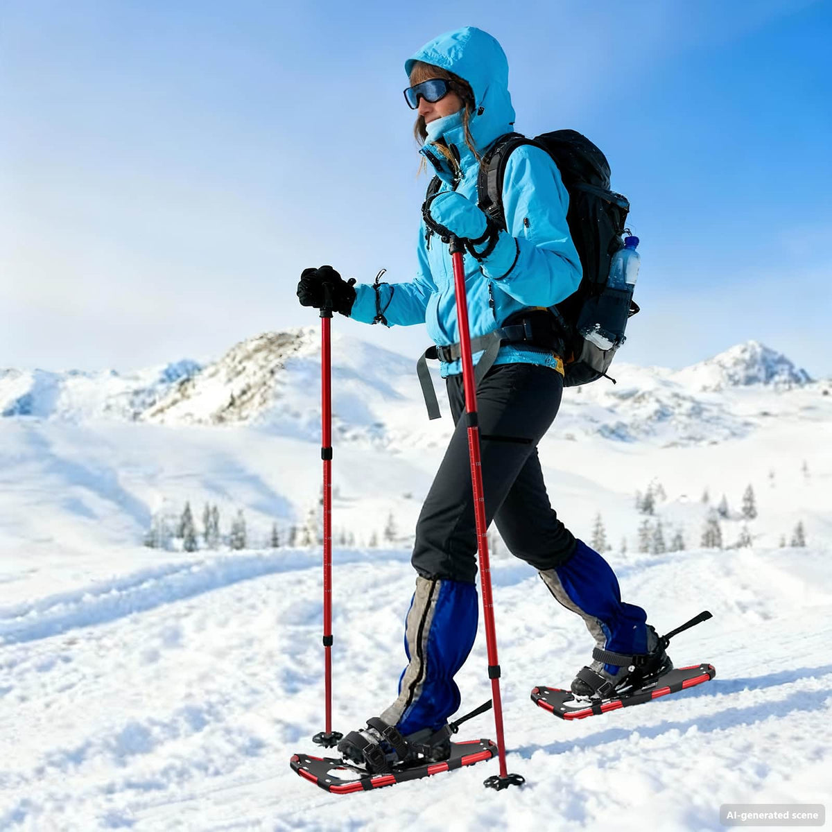 VidaXL 3 in 1 Schneeschuhe mit Wanderstiefeln Rot und Schwarz