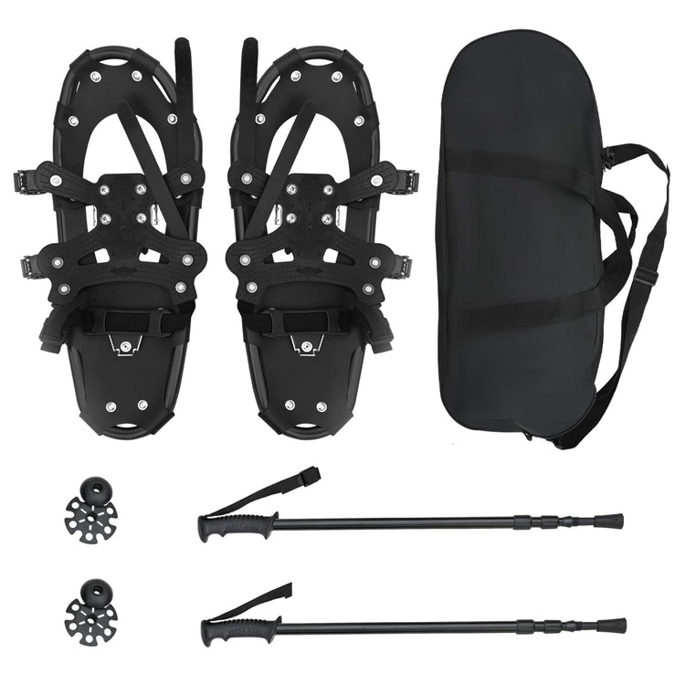 VidaXL 3 in 1 Schneeschuhe mit Wanderstiefeln Schwarz 21 Zoll