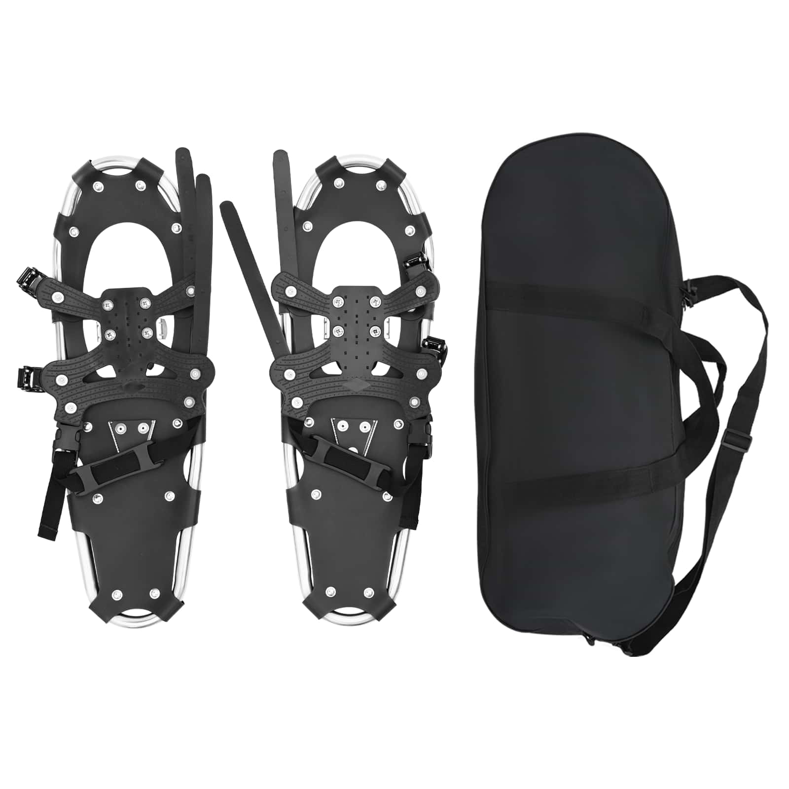 VidaXL 3 in 1 Schneeschuhe Silber und Schwarz 25 Zoll