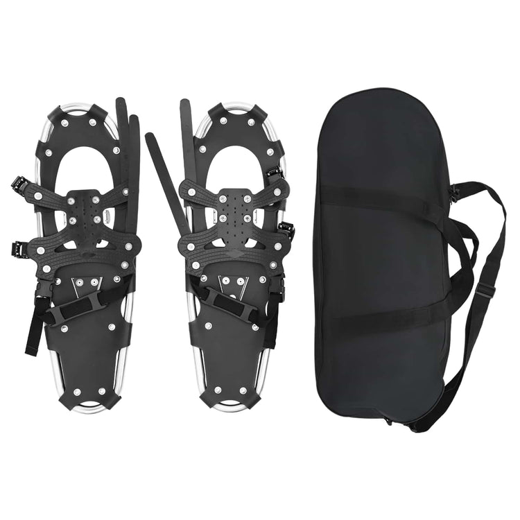 VidaXL 3 in 1 Schneeschuhe Silber und Schwarz 25 Zoll