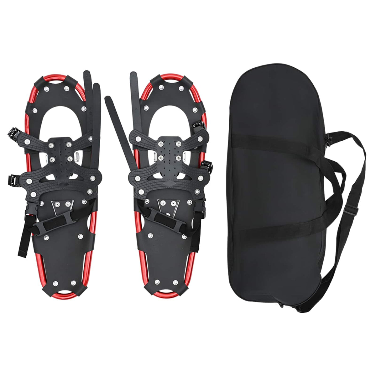 VidaXL 3 in 1 Schneeschuhe rot und schwarz 25 Zoll Aluminium und HDPE