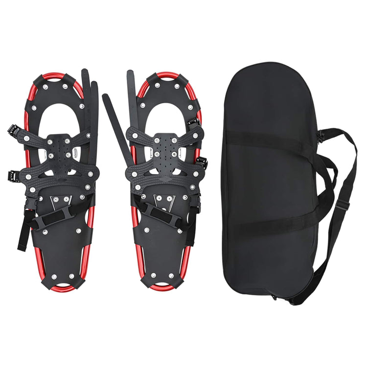 VidaXL 3 in 1 Schneeschuhe rot und schwarz 25 Zoll Aluminium und HDPE