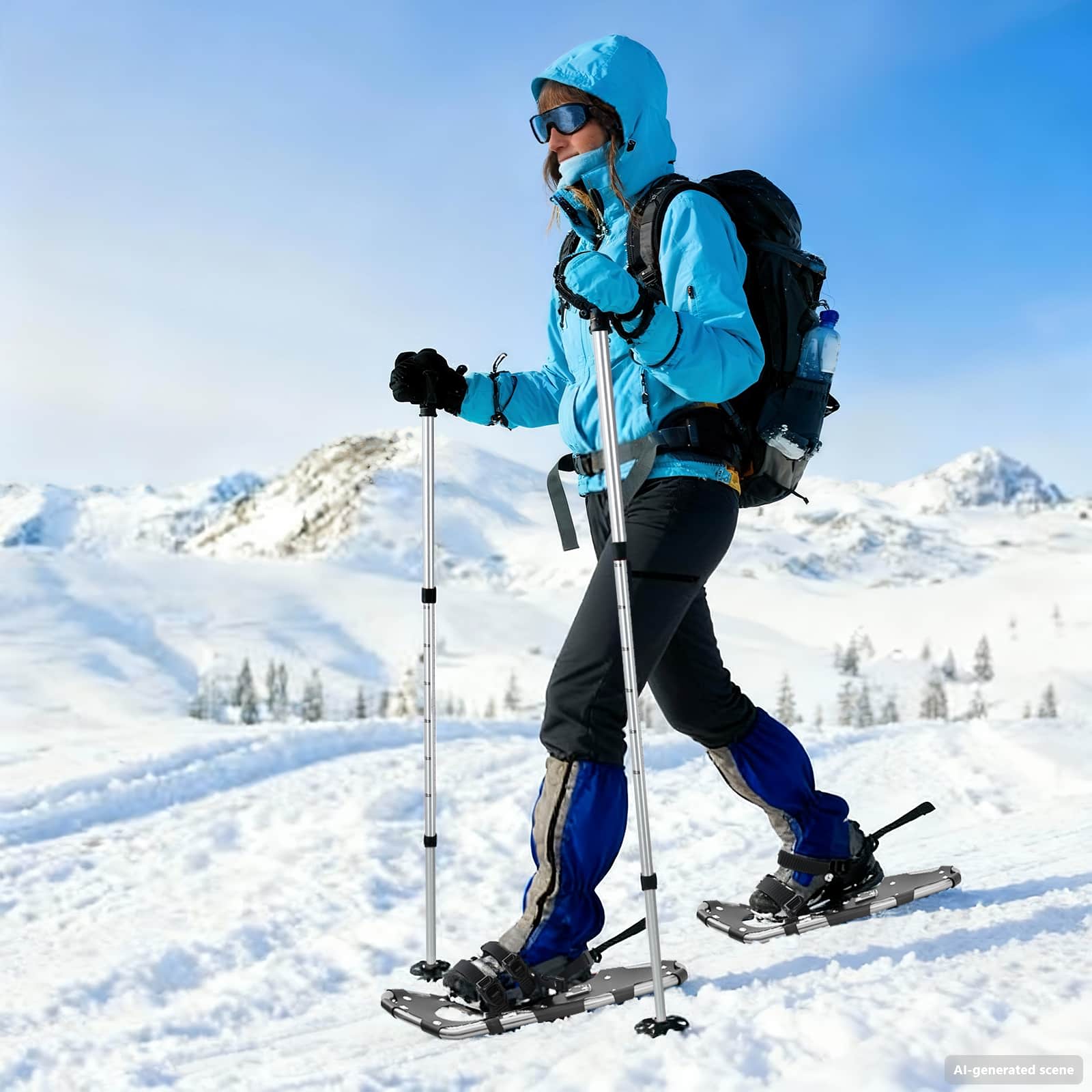 VidaXL 3 in 1 Schneeschuhe mit Wanderstiefeln Silber und Schwarz