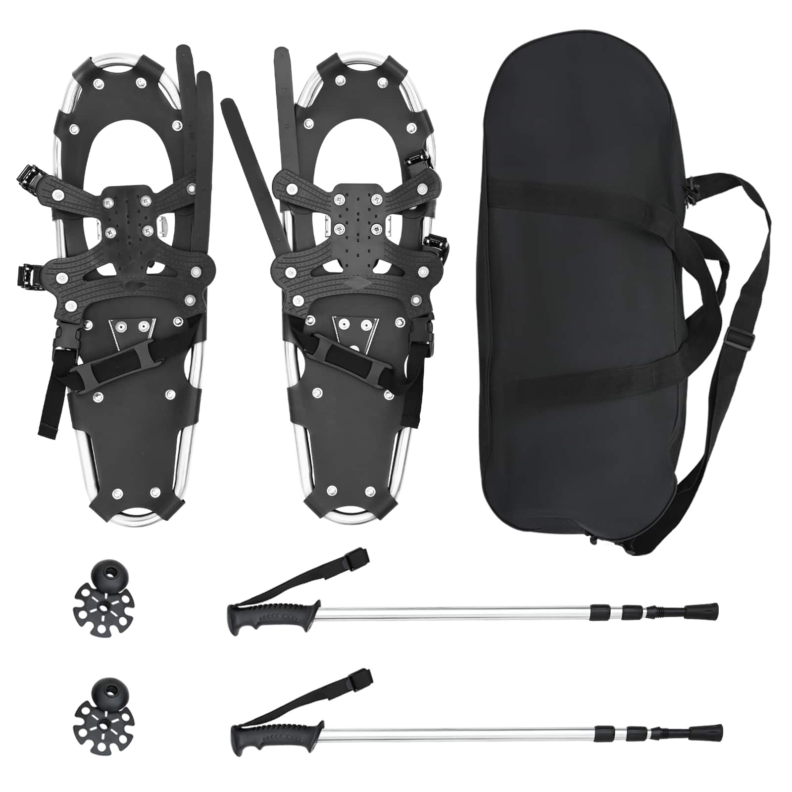 VidaXL 3 in 1 Schneeschuhe mit Wanderstiefeln Silber und Schwarz