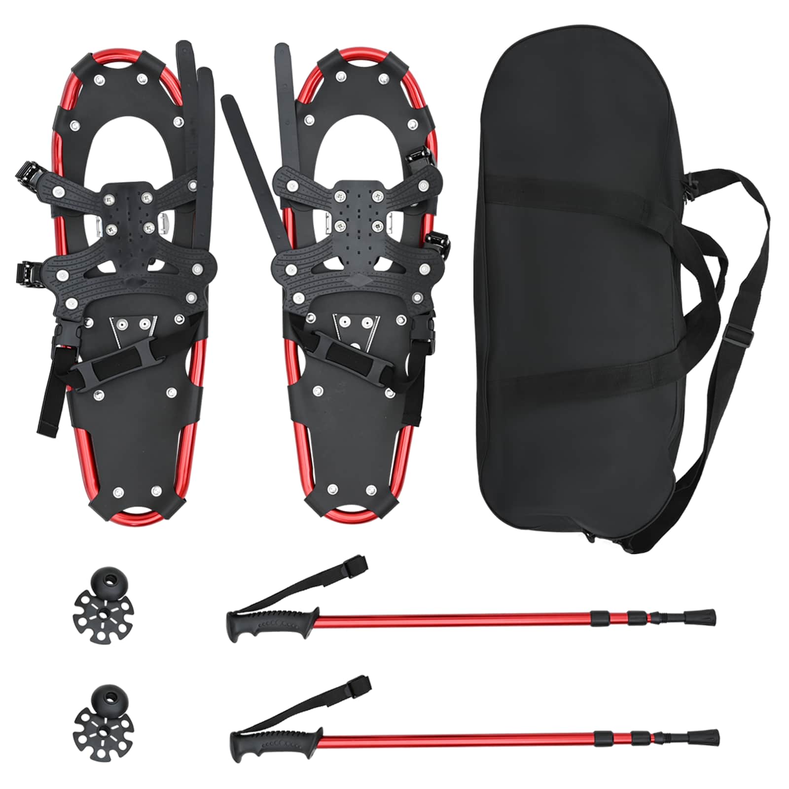 VidaXL 3 in 1 Schneeschuhe mit Wanderstiefeln Rot und Schwarz