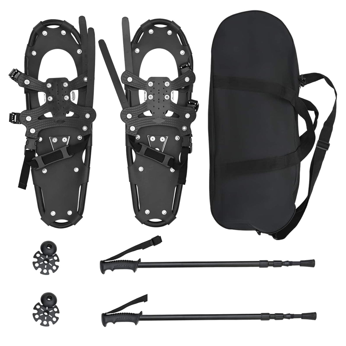 VidaXL 3 in 1 Schneeschuhe mit Wanderstiefeln schwarz 25 Zoll