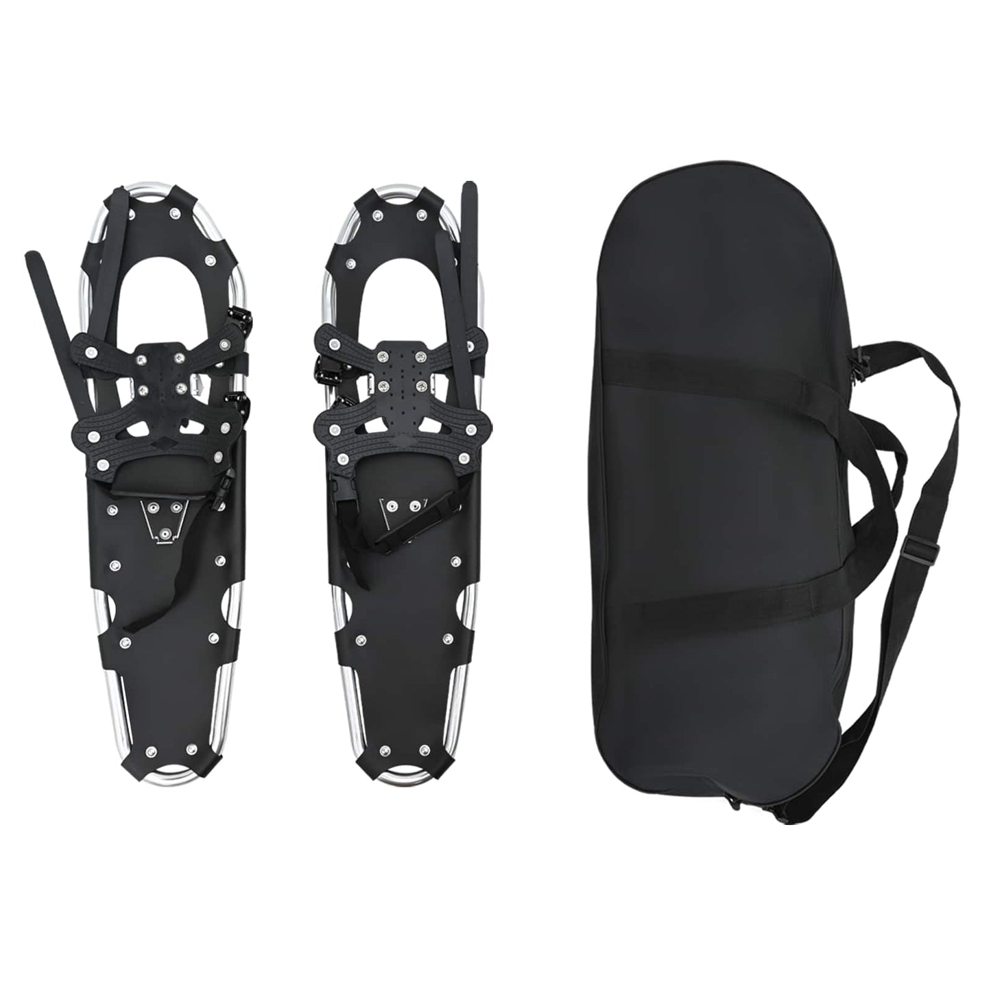 VidaXL 3 in 1 Schneeschuhe Silber und Schwarz 30 Zoll
