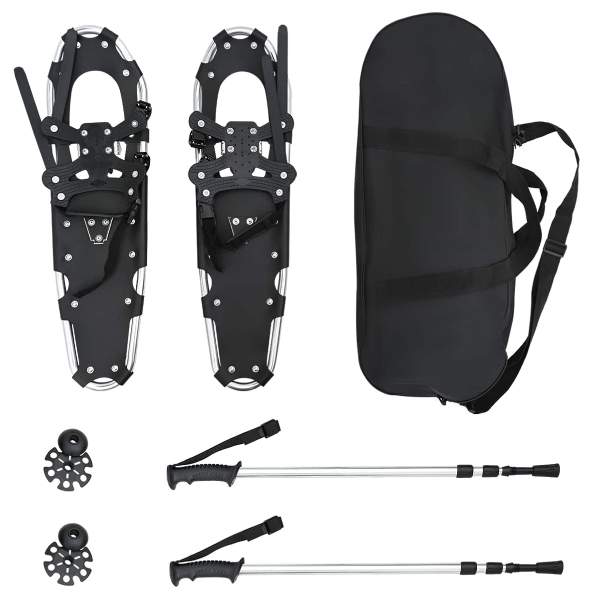 VidaXL 3 in 1 Schneeschuhe mit Wanderstiefeln Silber und Schwarz