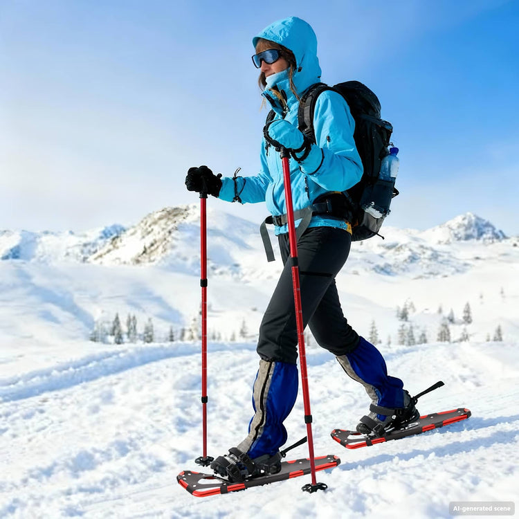 VidaXL 3 in 1 Schneeschuhe mit Wanderstiefeln Rot und Schwarz