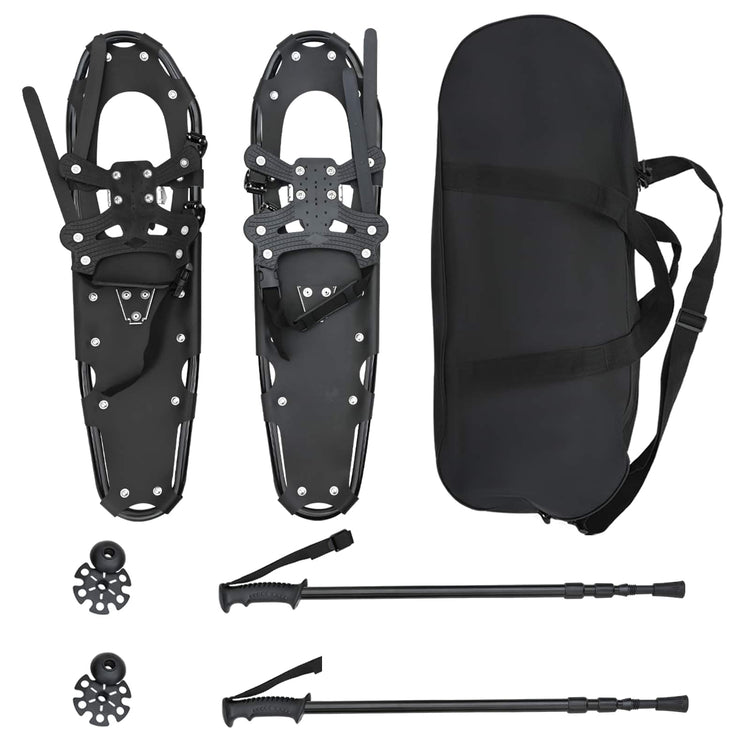 VidaXL 3 in 1 Schneeschuhe mit Wanderstiefeln schwarz 30 Zoll
