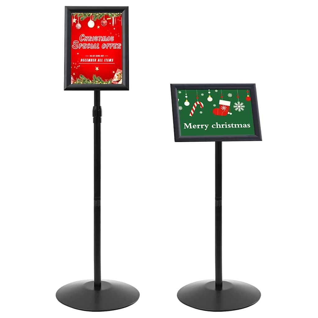 Vidaxl-Posterständer mit Sockel, silberfarben, A4, PVC und Stahl