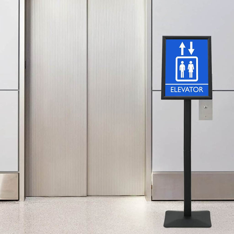 VidaXL-Posterständer mit Sockel, silberfarben, A3, PVC und Gusseisen