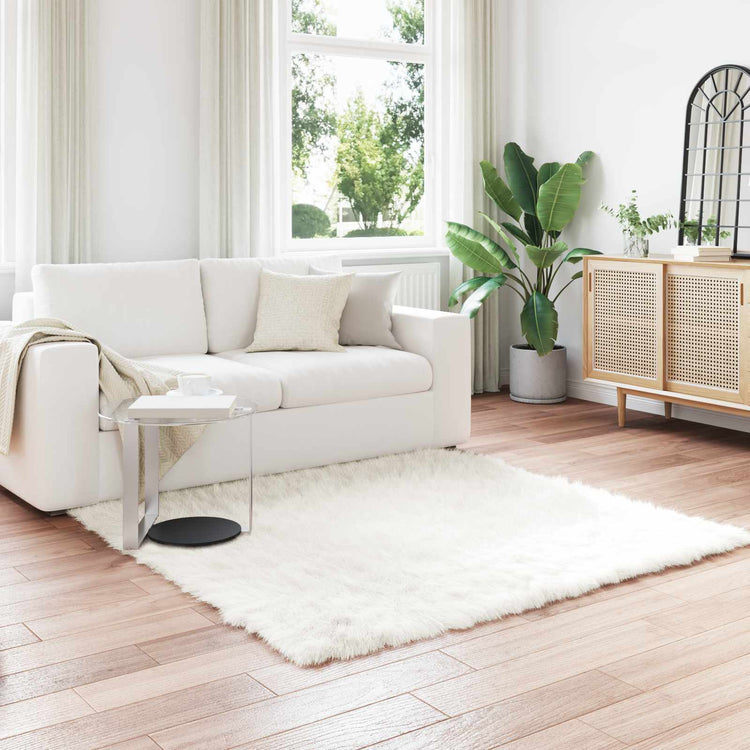 Vidaxx Kunstschaffellteppich Tafalla weiß 120 x 120 cm Polyester