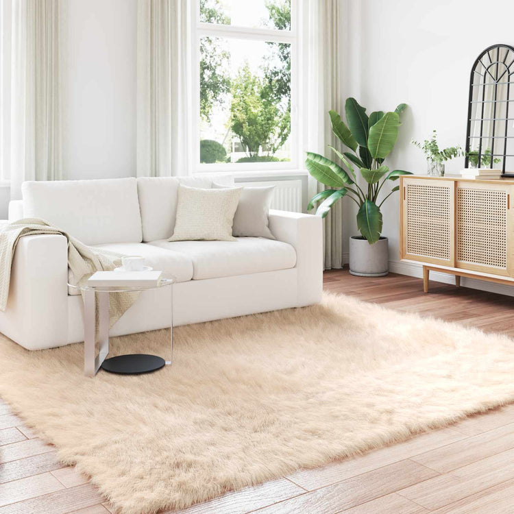 Vidaxx Kunstschaffellteppich Tafalla Beige 200 x 200 cm Polyester
