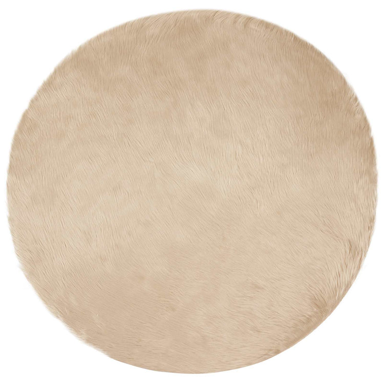 VidaXL Kunstschaffellteppich Tafalla Beige ø 160 cm Polyester