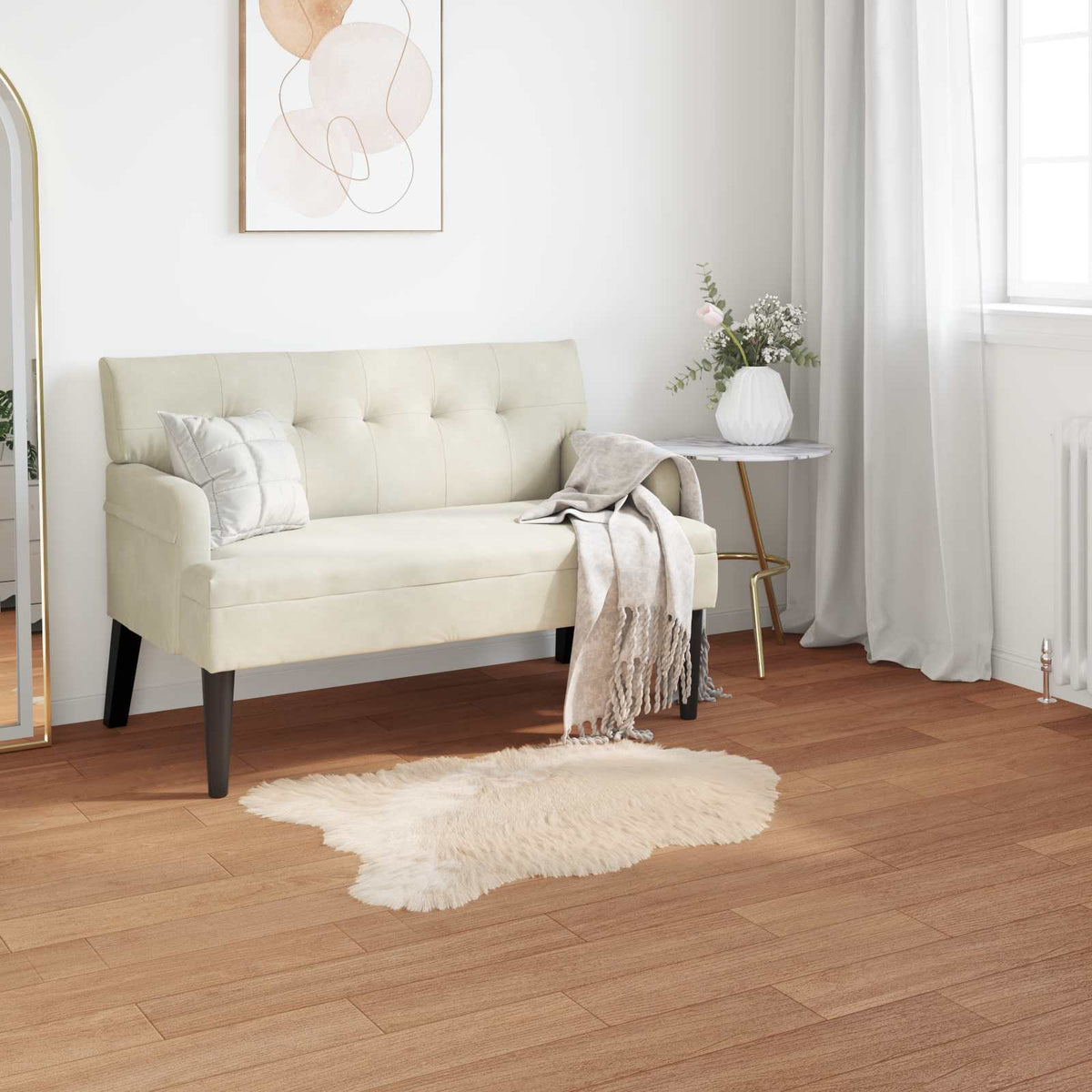 Vidaxx Kunstschaffellteppich Tafalla Beige 60 x 90 cm Polyester