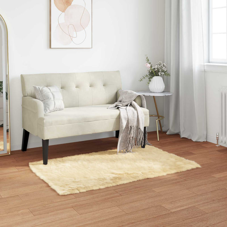 VidaXL Kunstschaffellteppich Tafalla Creme 60 x 110 cm Polyester