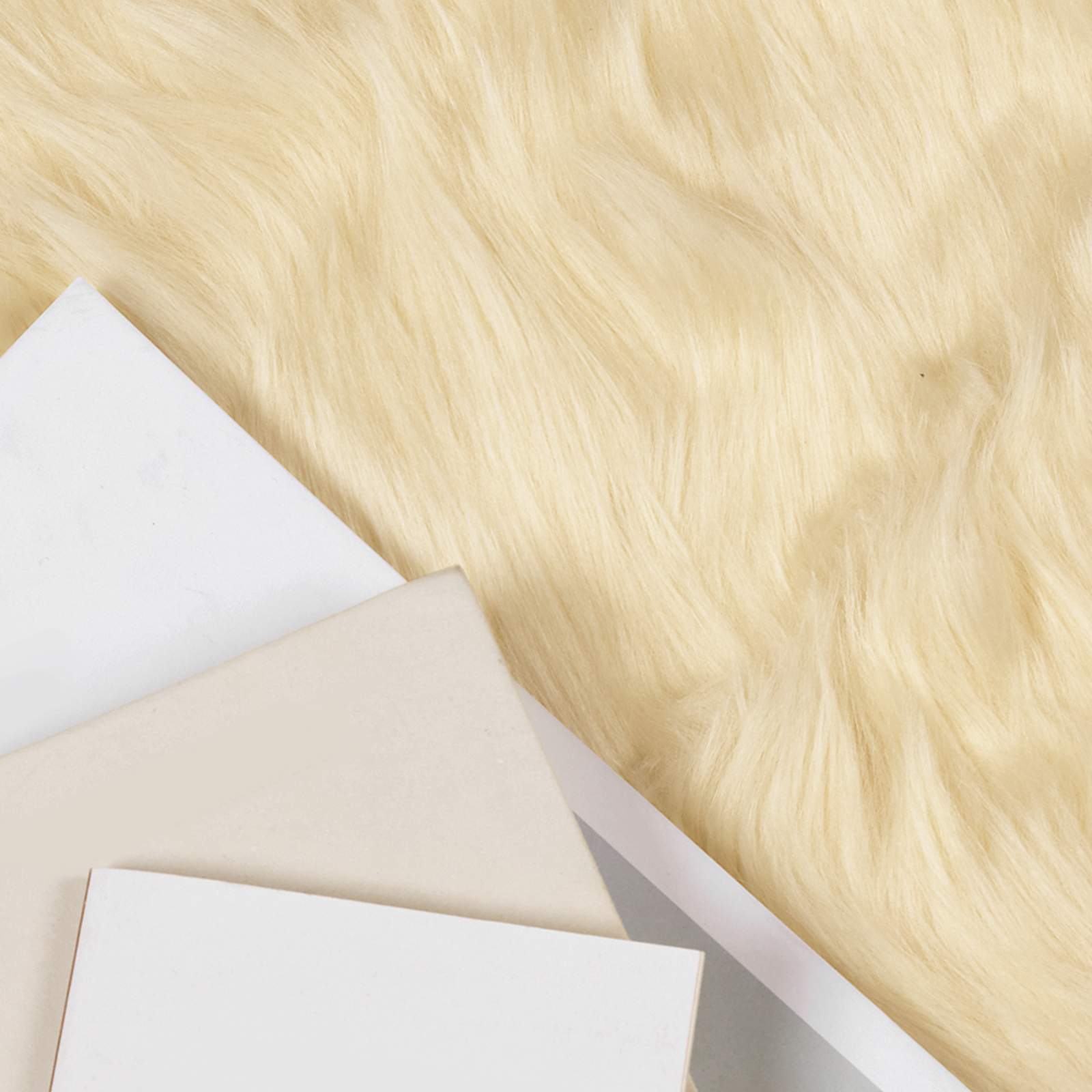 VidaXL Kunstschaffellteppich Tafalla Creme 80 x 200 cm Polyester
